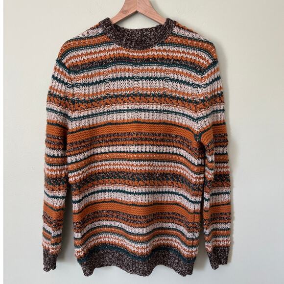 Zara Men's Chunky Knit Striped Sweater Medium Gorpcore - Picture 2 of 8